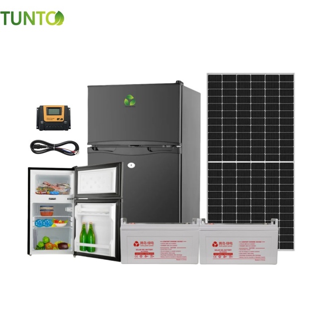 12V 24V 95L Solar Mini Fridge with Top Freezer for Off Grid Living Solar Powered Ice Blocks Freezer