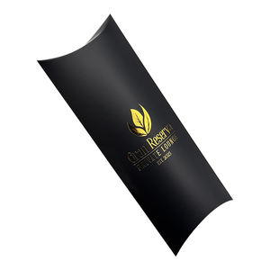 Boîte d'emballage alimentaire pliable en papier avec logo personnalisé, boîte à chocolat noir, boîte à bonbons, boîte à oreiller, emballage pour cadeau - Product Image 5