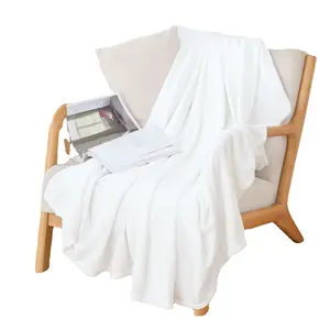 AZO Free 100% polyester Soft Fluffy White Flannel Fleece Blanket Custom Printed Micro Mink Blanket
