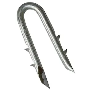 barbed u staple strip nails 9 gauge collated fence staples pins galvanized u type nails qunkun