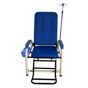Fauteuil d'infusion inclinable, chaise d'hôpital, rembourrage en mousse bleue, pour usage médical en cliniques et en ambulances. - Product Image 4