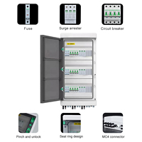 Boîtier de Combinaison Photovoltaïque DC 1000V avec Fusible, Disjoncteur MCB, Protection contre la Foudre SPD, Boîtier de Distribution Solaire Photovoltaïque 3 Entrées 3 Sorties Étanche IP65