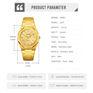 Orologio al quarzo <span class=keywords><strong>da</strong></span> <span class=keywords><strong>uomo</strong></span> Skmei 2657, elegante, semplice, di alta qualità, molto venduto, ideale come regalo. - Product Image 6