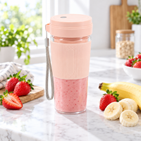 Mini-mixeur portable de voyage 300 ml, sans fil USB, pour jus et smoothies, idéal pour la salle de sport, le bureau et l'extérieur, mixeur électrique pour fruits