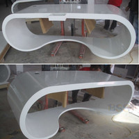 Idée de Table de bureau de petit espace Table de chef de direction blanche moderne avec chaises Table de bureau de médecin de bureau dentaire blanc brillant