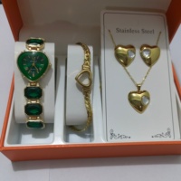 Ensemble de 5 montres analogiques à quartz pour femmes, bracelet en acier inoxydable, ensemble de bijoux (sans boîte)