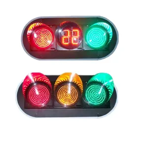 Solar or electric 3 colors pedestrian red yellow green LED traffic warning lights / traffic light