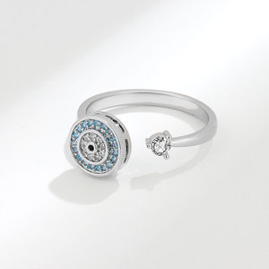 Anillo giratorio Evil Eye, anillo ajustable, anillo de circonita creativo antiestrés y antiansiedad de Europa y América - Product Image 4