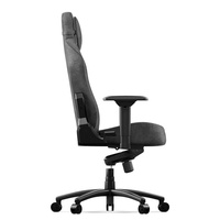 Fauteuil de jeu de luxe noir et gris en tissu, personnalisable, inclinable et réglable avec verrouillage, échantillon gratuit pour la relaxation