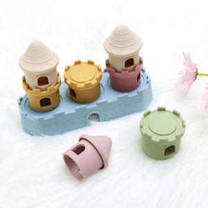 Juguetes de apilamiento de estilo de dibujos animados de bebé de construcción de grado alimenticio juguetes de apilamiento de bebé de silicona sin Bpa juguetes educativos Montessori para bebés - Product Image 1