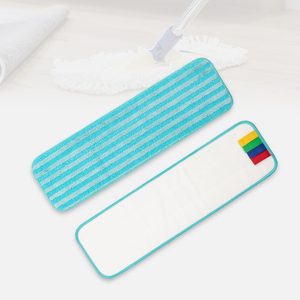 Tampons de serpillière plats en microfibre réutilisables personnalisés, rechargeables, lavables en machine, pour sols en bois, 5+5 têtes de serpillière avec <span class=keywords><strong>velcro</strong></span>, remplacement - Product Image 2