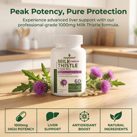 Aeglewell Herbs Chardon-Marie Premium : Capsules Détoxifiantes pour le Foie, Nettoyant Intestinal, Détoxifiant Corporel, Complément Alimentaire 1000mg