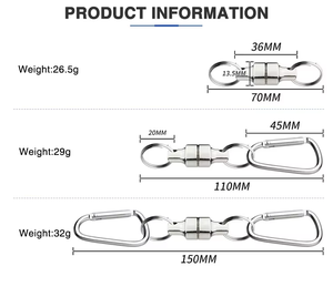 ตะขอแม่เหล็กสำหรับตกปลาพร้อมตัวหนีบคาราไบเนอร์แม่เหล็ก - Product Image 2
