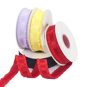 FangZHI Polyester Satin Ribbon 2.2cm Solid Color Woven Ruffled Webbing For Diy Hair Accessories Flower Packaging - Product Image 5
