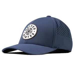 Custom Different Color Waterproof Performance Athletic Hat Sports Caps Rubber Patch Baseball Cap Golf Hats