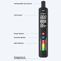 Analyseur de CO2 portable en aluminium noir multi-usages, détecteur multi-gaz, réponse en 2 secondes, alimenté par piles AAA, garantie de 2 ans