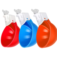 Abreuvoirs automatiques pour poulets 6,5 cm rouges à alimentation par gravité avec joint d'étanchéité, abreuvoir anti-fuite pour seau, poulailler, ferme