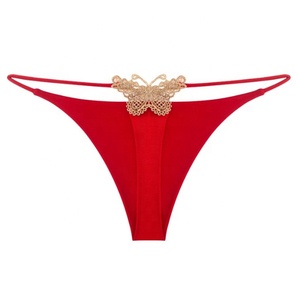 Fabrieksprijs Dubbellaagse Riem <span class=keywords><strong>Sexy</strong></span> String Vlinder Borduurwerk Lage Taille <span class=keywords><strong>Sexy</strong></span> Bikini Katoenen Vrouwen Slipje - Product Image 5
