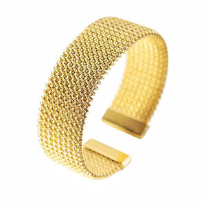 Bracelet YF8225 à mailles ouvertes, tendance et très vendu, plaqué or 18 carats, en acier inoxydable étanche pour femmes - Product Image 1