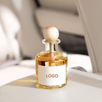 50ML fantaisie voiture diffuseur bouteilles en gros personnalisé avec couvercles en bois vide clair décor à la maison Reed diffuseur bouteilles en verre