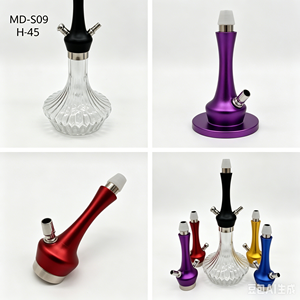 Moderna Cachimba de Vidrio con Cuerpo de Aluminio, Set de Cachimba Multicolor para Salón, Bar y Uso Doméstico - Product Image 4