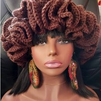 Nouvelle tendance, vente en gros, chapeau en crochet, chapeau en crochet fait main, chapeau seau en tricot pour femmes, adolescentes, extérieur, bord festonné, chapeau de carnaval