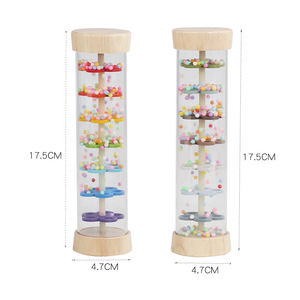 Instrumento de Percusión Orff al por Mayor, Campana de Arena con Simulación de Gotas de Lluvia, Tubo de Sonido de Lluvia de Madera para Niños, Accesorios Musicales - Product Image 6