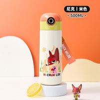 Termo 2026 de Acero Inoxidable 316 con Bloqueo de Huella Dactilar, Botella de Agua Portátil con Diseño de Animal de Dibujos Animados para Estudiantes y Niños