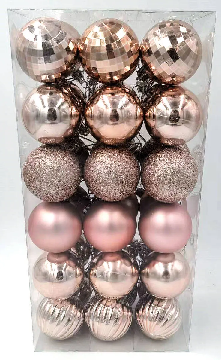 Electroplated holiday decoration ball 4CM Christmas ball set 36 home Christmas tree hanging plastic balls