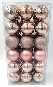 Electroplated Holiday Decoration Ball 4CM Christmas Ball Set 36 Home Christmas Tree Hanging Plastic Balls