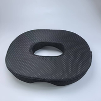 Coussin anti-hémorroïdes en mousse à mémoire de forme de haute qualité, forme donut, confortable, en velours, lavable et amovible, noir