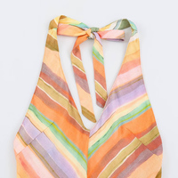 PB&ZA Robe Midi Halter Rayée Sans Manches Élégante Vintage Nouvelle Collection Été 2026 pour Femme