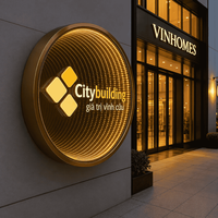 Enseigne LED personnalisée en acrylique avec miroir infini, boîte lumineuse néon 3D, logo personnalisé, décoration murale pour bar, club, mariage, boutique, bureau, maison