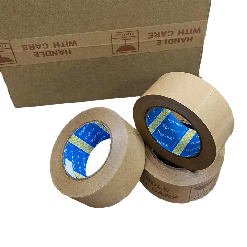 Wholesale Custom Logo Water Activated Brown Kraft Packing Tape Waterproof Acrylic Adhesive Taper