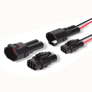 Maßgefertigter Hooha-Kabelbaum für Automobile mit <span class=keywords><strong>2</strong></span>-Pin-Autosteckverbindern (6187-2172 & 6180-2182) Verzinnter Kupferleiter - Product Image 1