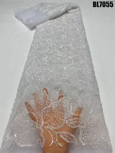 Hecho a mano diseño personalizado vestido de noche de lujo perla con cuentas de encaje mano de obra fina tul malla lentejuelas pesadas de moda 5 yardas - Product Image 6