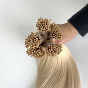 Extensions de <span class=keywords><strong>cheveux</strong></span> humains européens en gros, qualité supérieure, blond glacé balayage, I-Tip, teintes, vierges, super double drawn - Product Image 3