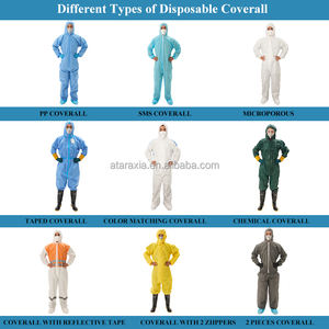 Overoles de seguridad de ropa de trabajo general desechables no tejidos transpirables para la industria alimentaria - Product Image 3