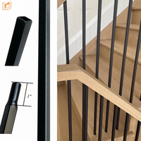 Prix d'usine Balustre en fer forgé blanc et noir, uni, droit, ovale, carré fendu, 1/2 pouce, pour rampe d'escalier