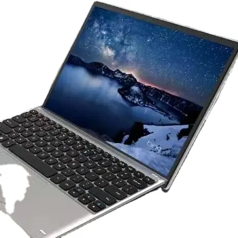 Portátil bonito de prata 12 polegadas, com alta capacidade de bateria e tela sensível ao toque leve peso, computador portátil para trabalho