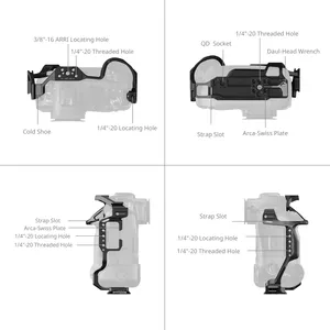 Sma1lRig Cage complète pour Canon EOS R1 avec plaques de fixation rapide Arca-Swiss pour stabilisateurs DJI RS 4 / RS 4 Pro avec trous ARRI - Product Image 3