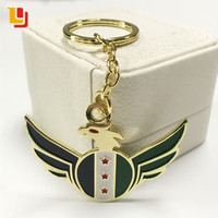 Porte-clés en alliage émaillé avec drapeau de l'armée syrienne libre, vente en gros à prix d'usine, pendentif carte de Syrie en émail