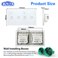 Interruptor Inteligente WiFi Graffiti de 157 * 86 mm con Panel de Vidrio Templado, Compatible con Google Home, Alexa, Alice, Control por Voz/Aplicación, Temporizador, 240V 10A