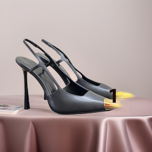 Nouveaux Talons Hauts Escarpins Stiletto Dorés Effet Socialite en Cuir Verni avec Bout Fermé, Bride Arrière Fine et Enfilage Facile pour Femme - Product Image 5
