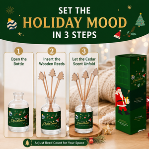 Diffuseur de parfum en bois de cèdre festif pour Noël, avec une senteur boisée chaleureuse pour une ambiance hivernale à la maison - Product Image 2
