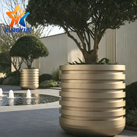 Jardinières et pots à fleurs modernes peints, hauts, en acier inoxydable, de luxe, pour hôtels et plantes