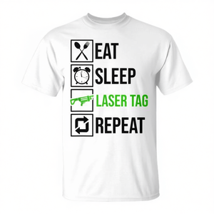 T-shirt unisexe Eat Sleep Laser Tag Repeat, taille adulte S M L XL XXL - Product Image 2