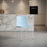 Chaise de bureau moderne multifonctionnelle en plastique de style européen avec base en acier pour écoles, hôpitaux, cliniques, bibliothèques, salles d'accueil et salles d'attente
