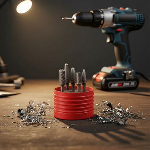 Kit de 5 fraises rotatives coniques en carbure, tige de 6 mm, coupe Z6 - Product Image 3