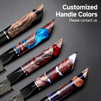 Juego de Cuchillos de Cocina de Acero Damasco con Núcleo VG10, Estilo Japonés, Cuchillo Multiusos, Cuchillo para Carne y Cuchillo de Cocina